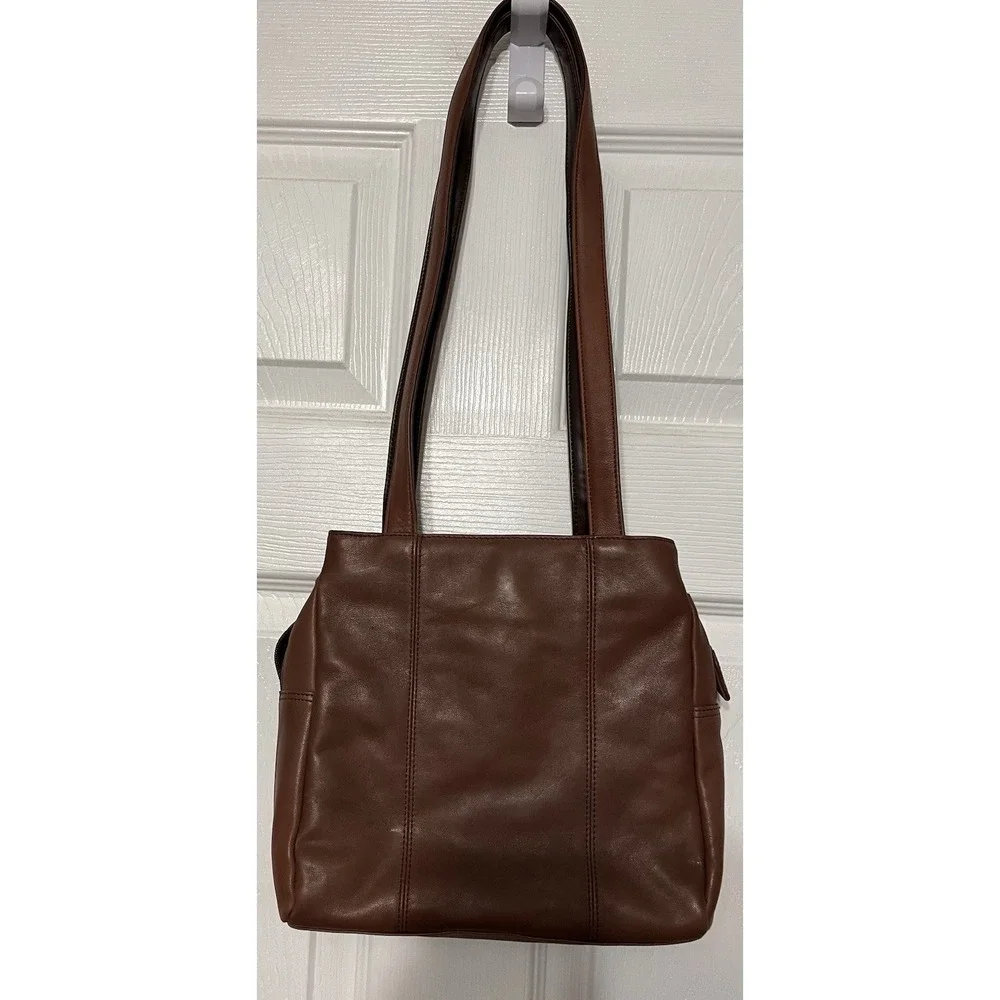Nine West Genuine‎ Leather  Brown Shoulder Bag Purse